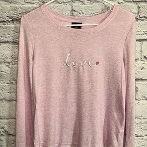 Laura Ashley Love Pajama Lounge wear long sleeve top